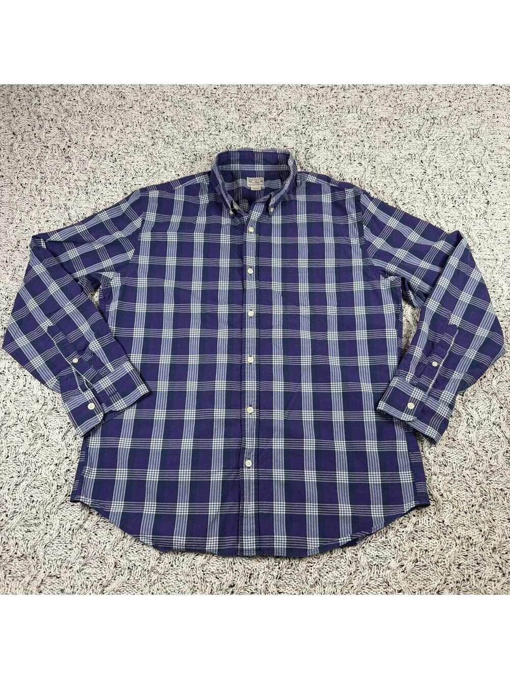 J Crew Quality Woven Shirt Men’s XL Purple Long Sleeve Button Down Casual